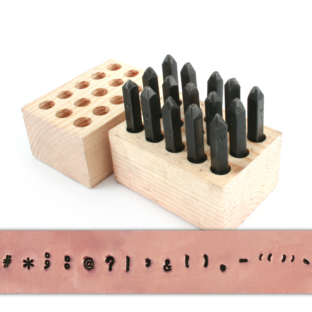 Metal Stamping Tools USA Made 15 Piece Punctuation Set 1/16" (1.6mm)